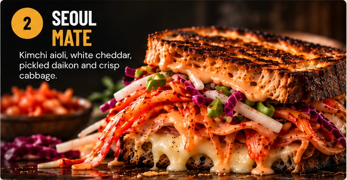 Gourmet grilled cheese sandwich, seoul mate